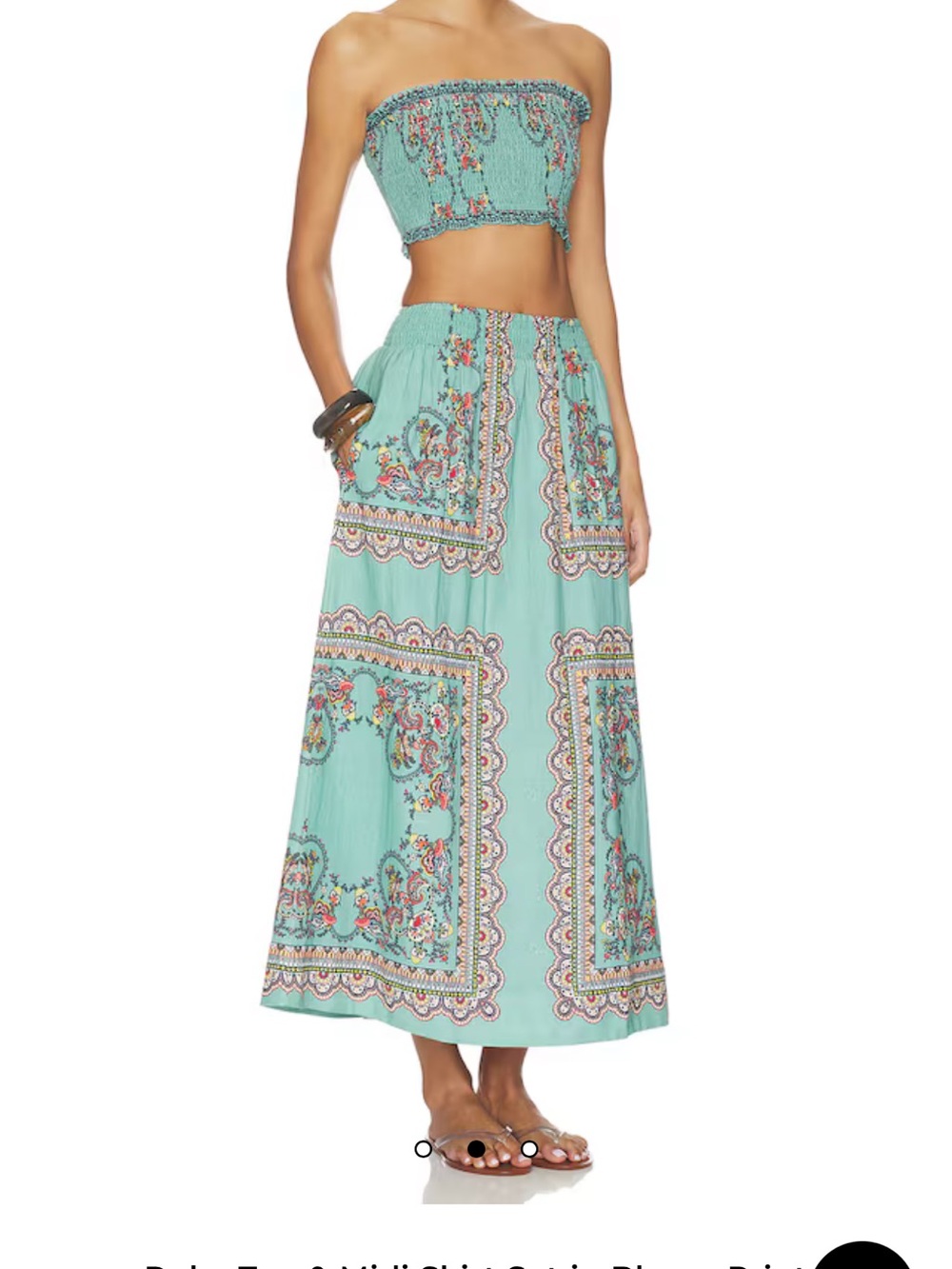 REVOLVE Aqua Paisley-Panel Maxi Skirt